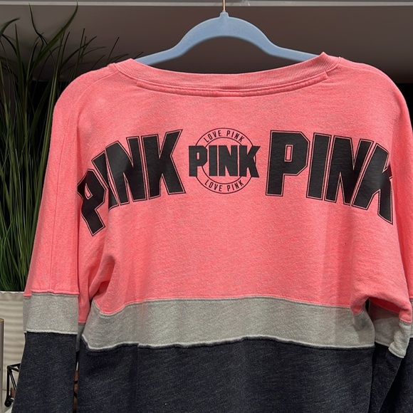 PINK light sweater sz S good condition 73% COTTON 27% POLYESTER peach orange - Picture 4 of 5